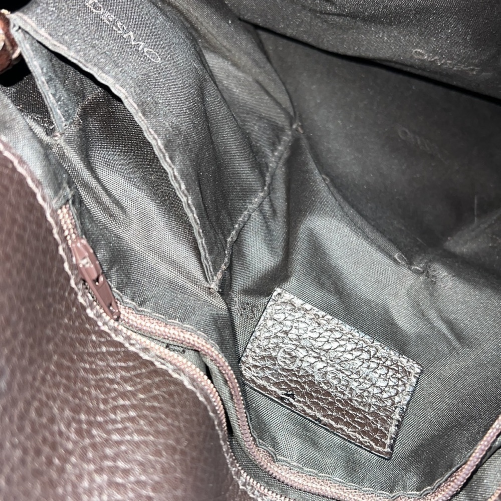 Desmo Brown Pebbled Leather Foldover Shoulder Crossbody Bag - Picture 9 of 11